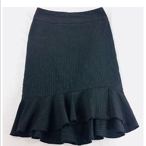 Express Pinstripe Skirt with Flared Hem